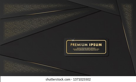 Fancy black-gold template design background