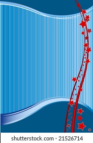 Fancy blue background with red stars