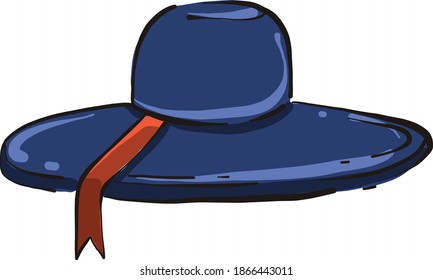 Fancy blue hat, ilustración, vector sobre fondo blanco.
