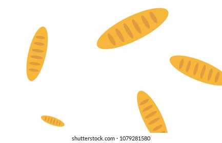Fancy bread. Had drawn bakery background. Bread, bakery product, illustration background. Sketchy vector symbols.