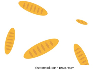 Fancy bread. Had drawn bakery background. Bread, bakery product, illustration background. Sketchy vector symbols.