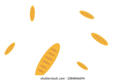 Fancy bread. Had drawn bakery background. Bread, bakery product, illustration background. Sketchy vector symbols.