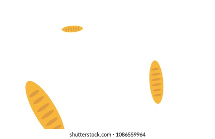 Fancy bread. Had drawn bakery background. Bread, bakery product, illustration background. Sketchy vector symbols.