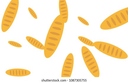 Fancy bread. Had drawn bakery background. Bread, bakery product, illustration background. Sketchy vector symbols.
