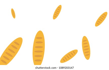 Fancy bread. Had drawn bakery background. Bread, bakery product, illustration background. Sketchy vector symbols.