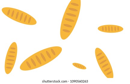 Fancy bread. Had drawn bakery background. Bread, bakery product, illustration background. Sketchy vector symbols.