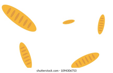 Fancy bread. Had drawn bakery background. Bread, bakery product, illustration background. Sketchy vector symbols.