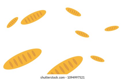 Fancy bread. Had drawn bakery background. Bread, bakery product, illustration background. Sketchy vector symbols.