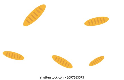 Fancy bread. Had drawn bakery background. Bread, bakery product, illustration background. Sketchy vector symbols.