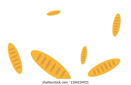 Fancy bread. Had drawn bakery background. Bread, bakery product, illustration background. Sketchy vector symbols.