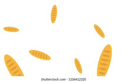 Fancy bread. Had drawn bakery background. Bread, bakery product, illustration background. Sketchy vector symbols.