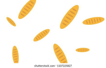 Fancy bread. Had drawn bakery background. Bread, bakery product, illustration background. Sketchy vector symbols.