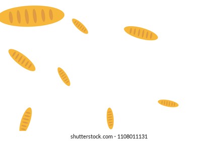 Fancy bread. Had drawn bakery background. Bread, bakery product, illustration background. Sketchy vector symbols.