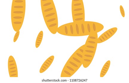 Fancy bread. Had drawn bakery background. Bread, bakery product, illustration background. Sketchy vector symbols.