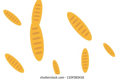 Fancy bread. Had drawn bakery background. Bread, bakery product, illustration background. Sketchy vector symbols.