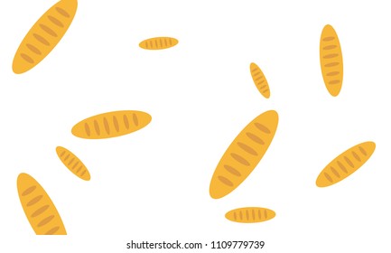Fancy bread. Had drawn bakery background. Bread, bakery product, illustration background. Sketchy vector symbols.