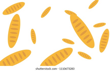Fancy bread. Had drawn bakery background. Bread, bakery product, illustration background. Sketchy vector symbols.