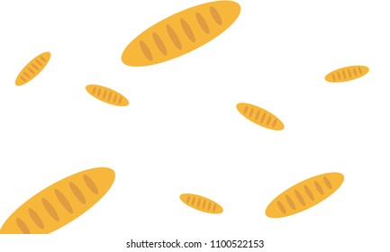 Fancy bread. Hand drawn bakery background. Bread, bakery product, illustration background. Sketchy vector symbols.