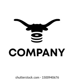 fancy bull horn vector logo icon template