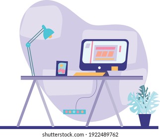 Fancy business illustration of office 