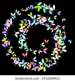 Fancy butterflies isolated fantasy illustration. Watercolor heart with butterflies.