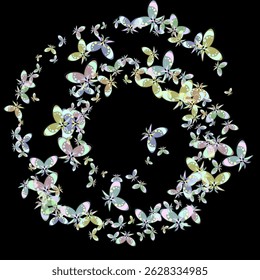 Fancy butterflies isolated fantasy illustration. beautiful color butterflies,set, isolated on a white