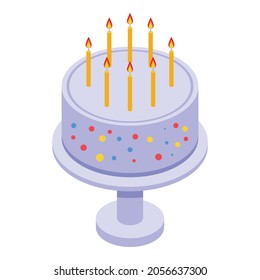 Fancy cake icon. Isometric of fancy cake vector icon for web design isolated on white background
