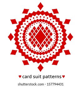 Fancy card suit pattern made from diamonds. Poker situation when cards are all of the same suit.