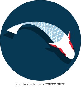 fancy carp flat vector illustration