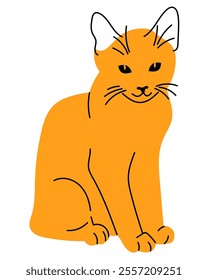 Fancy cat, kitty. Avatar, badge, poster, logo templates, print. Vector illustration in flat cartoon cartoon style