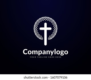 fancy Catholic cross logo design