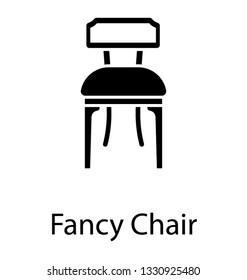 Fancy chair, glyph vector icon.
