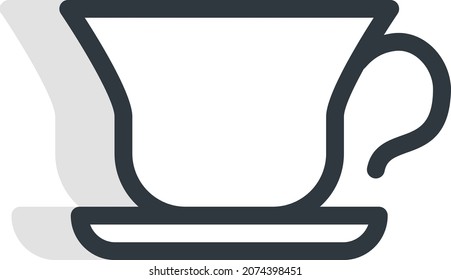 Fancy china cup, illustration, vector, on a white background.