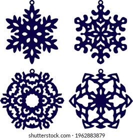 Fancy Christmas snowflakes for printing and laser cutting
