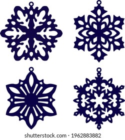 Fancy Christmas snowflakes for printing and laser cutting