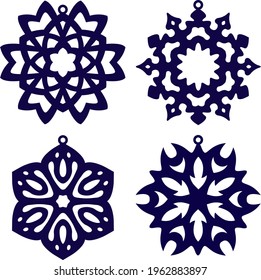 Fancy Christmas snowflakes for printing and laser cutting