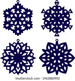 Fancy Christmas snowflakes for printing and laser cutting