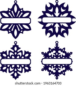 Fancy Christmas snowflakes for printing and laser cutting