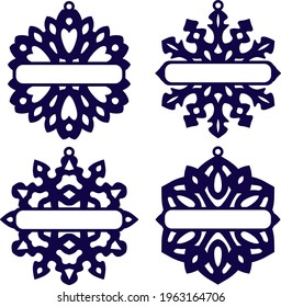 Fancy Christmas snowflakes for printing and laser cutting