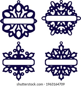 Fancy Christmas snowflakes for printing and laser cutting