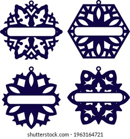 Fancy Christmas snowflakes for printing and laser cutting