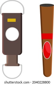 Fancy cigar, illustration, vector on white background.