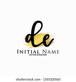 fancy and classy initial letter logo design DE