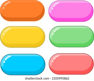 fancy color button cartoon and game vector art