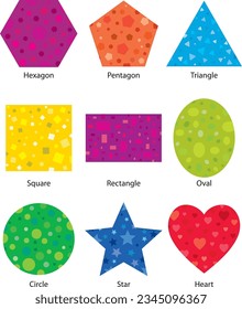 fancy colorful basic shape for children education and book