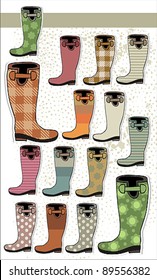 fancy and colorful boots