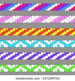 fancy colorful garlands of balloons. seamless borders. holiday decoration. birthday party decor