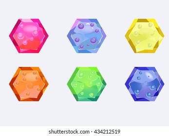 Fancy colorful glossy buttons set 