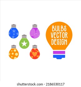 Fancy Colorful Light Bulb Vector Set Inspiration