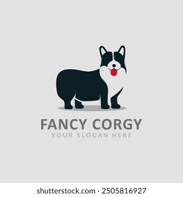 fancy corgy dog ​​logo silhouette vector	